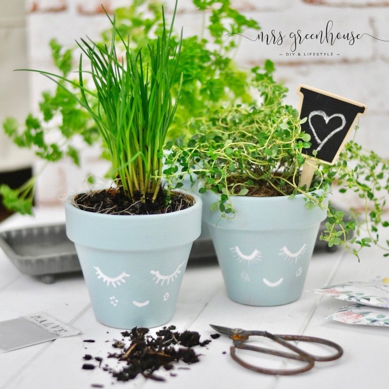 DIY Kräutertöpfe Frühling in der Küche, ein einfaches Upcycling mit Farbe