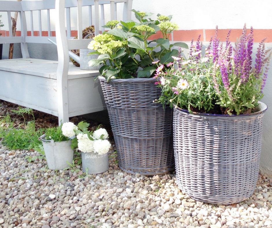 Weidenkörbe im Shabby Look