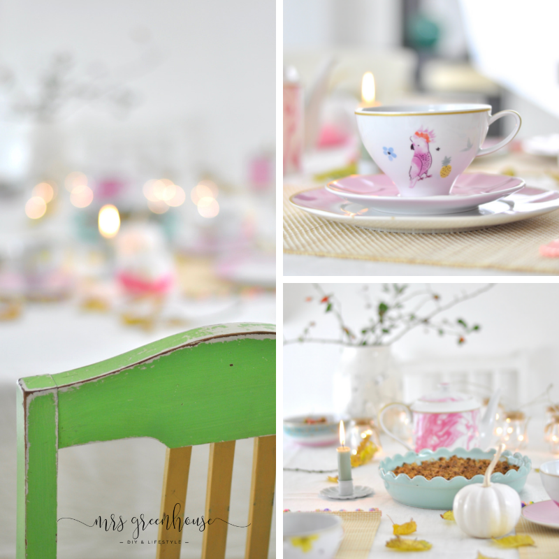 Apfel Crumble mit Wallnüssen und marmorierter Kürbis