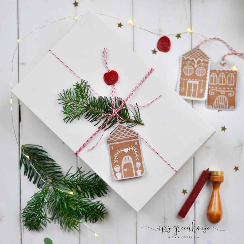 Lebkuchenhäuschen-Geschenkanhänger