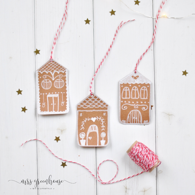 Lebkuchenhäuschen-Geschenkanhänger