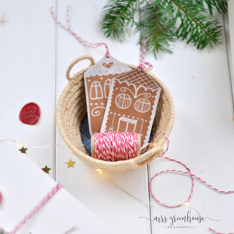 Lebkuchenhäuschen-Geschenkanhänger