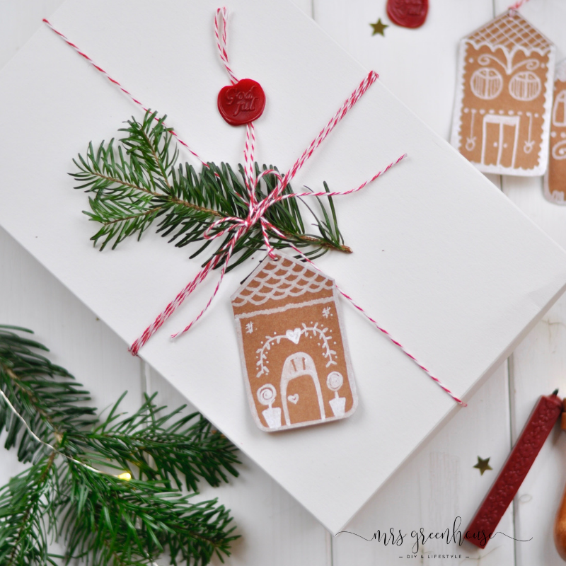 Lebkuchenhäuschen-Geschenkanhänger