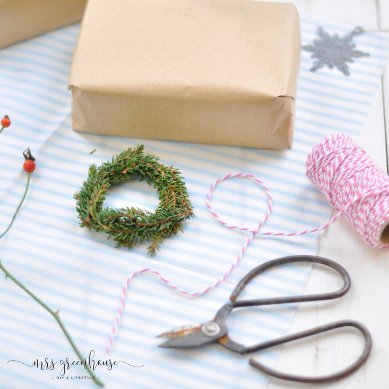 Weihnachtliche Geschenkverpackung Mit Minikränzen Mrs Greenhouse Diy Blog Mit Kreativen 6315