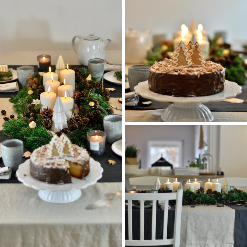 Waldweihnachtliche Tischdekoration