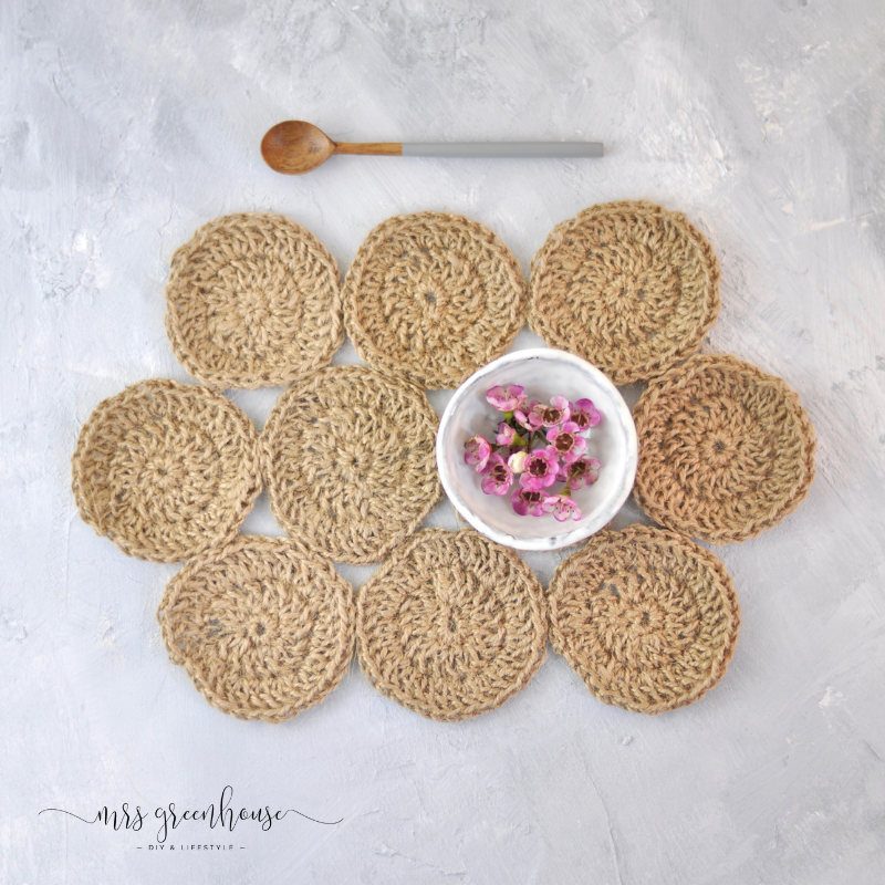 Tischset aus Sisalschnur gehäkelt