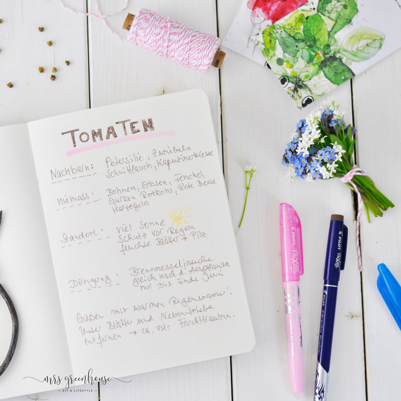 Garten Journal mit Rezepten