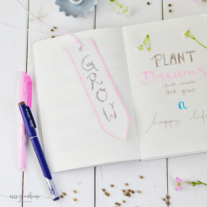 Garten Journal mit Lesezeichen selbermachen