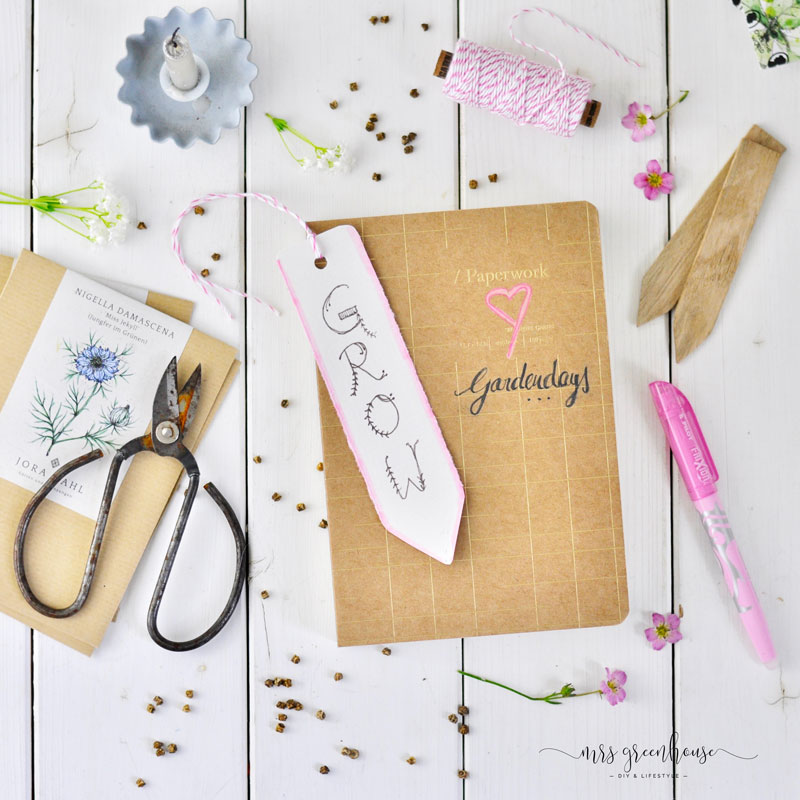 Garten Journal mit Lesezeichen selbermachen