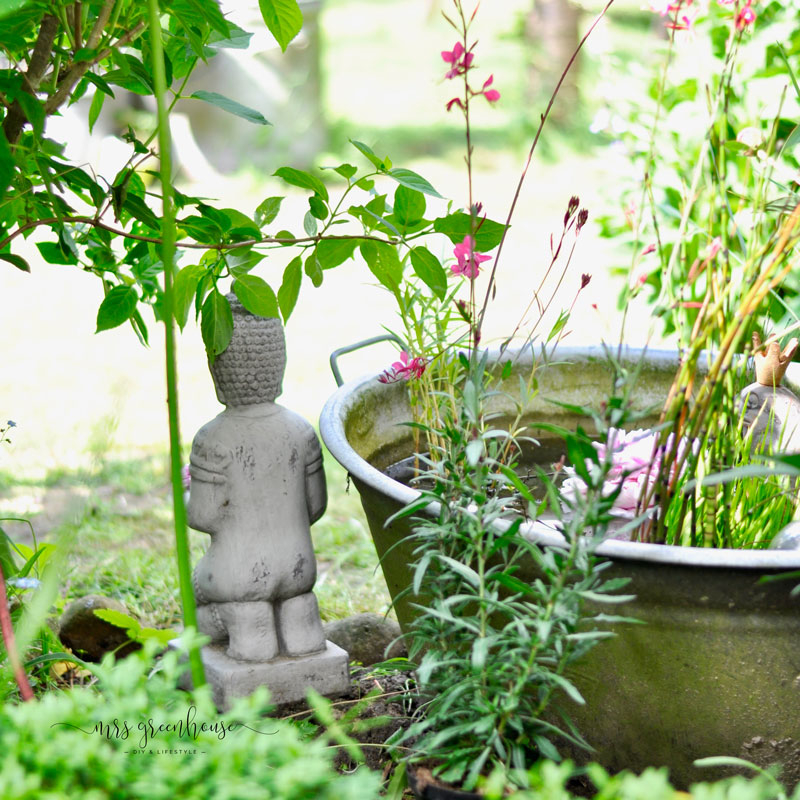 Miniteich in einer Zinkwanne