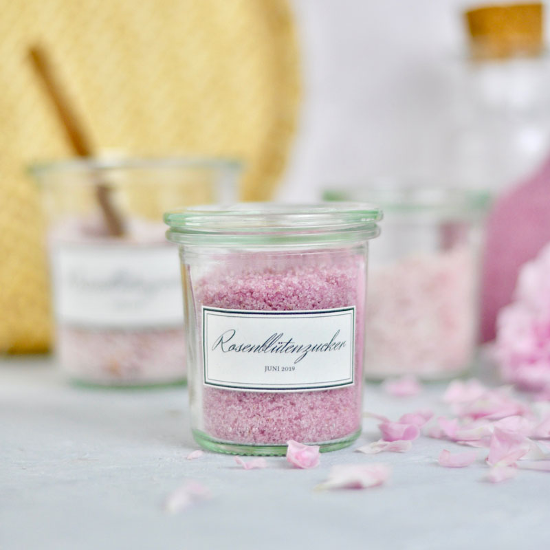 Rezept für Rosenblütenzucker