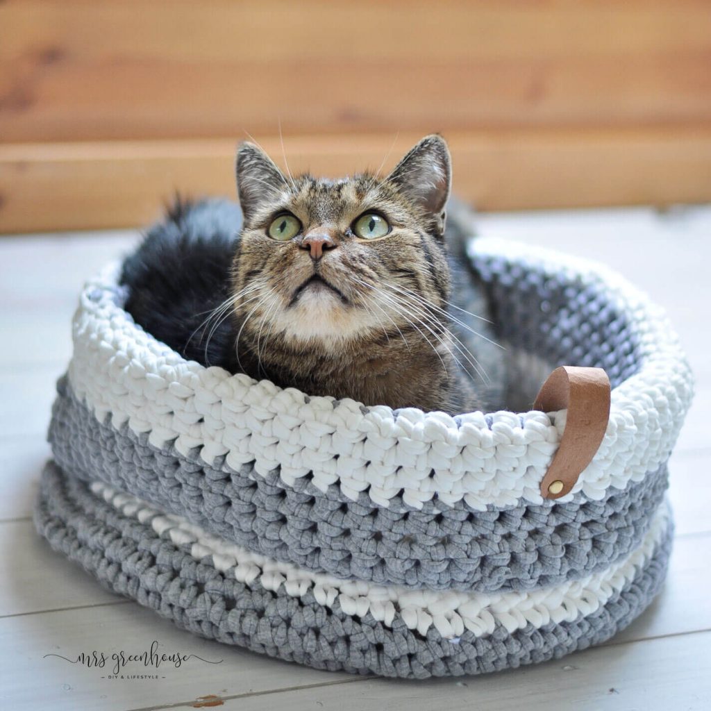 gehäkelter Katzenkorb DIY