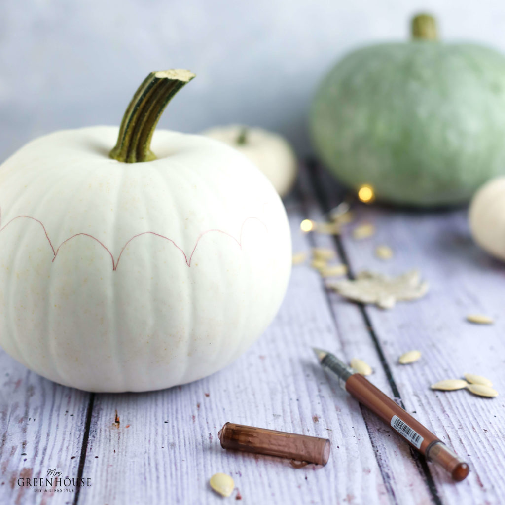 Kurbis mit Muster bemalen