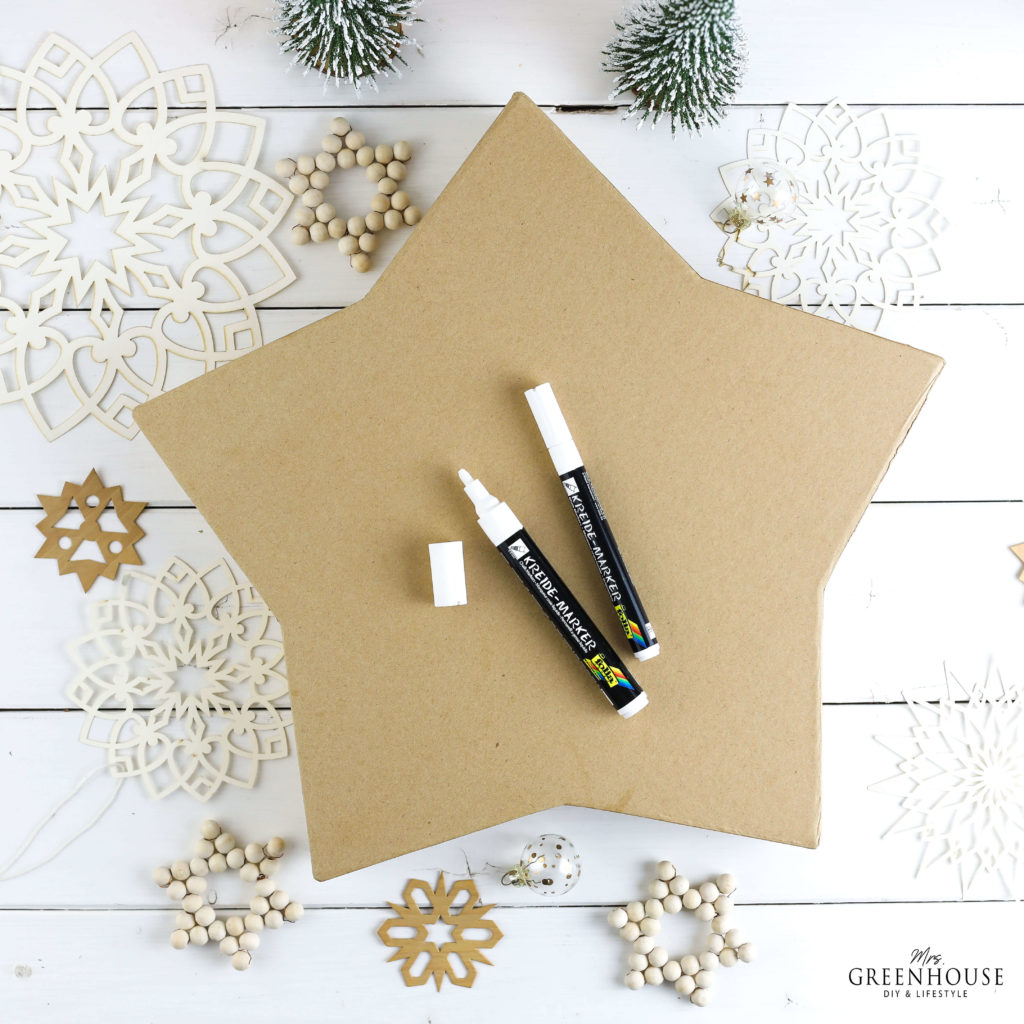 Adventskalender Stern verzieren