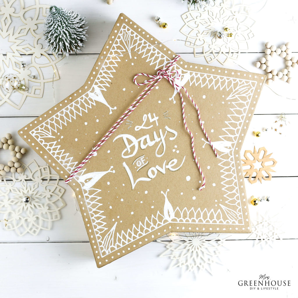 Adventskalender Stern verzieren