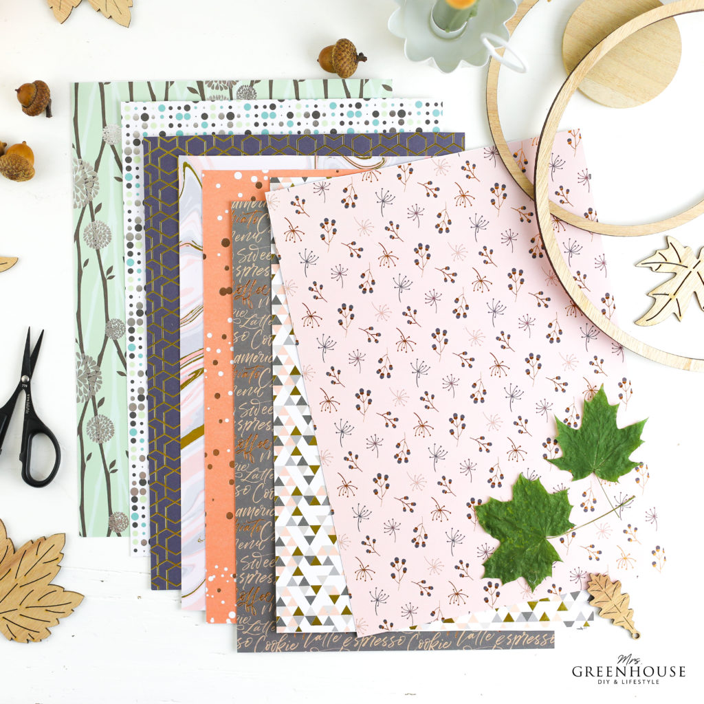 Designpapier für Blätter aus Papier