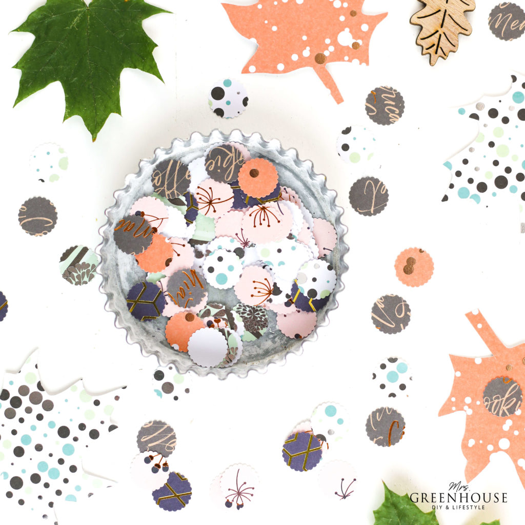 Konfetti aus Papier ausstanzen