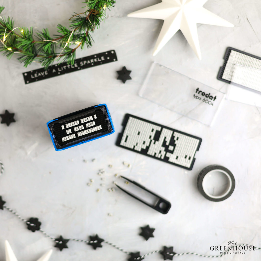 Buchstaben in Textstempel einsetzen