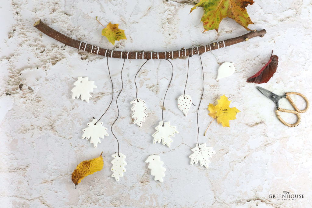 Herbst Mobile aus Fimo Blättern diy