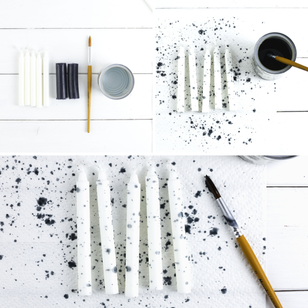 Kerzen im Sprenkelmuster