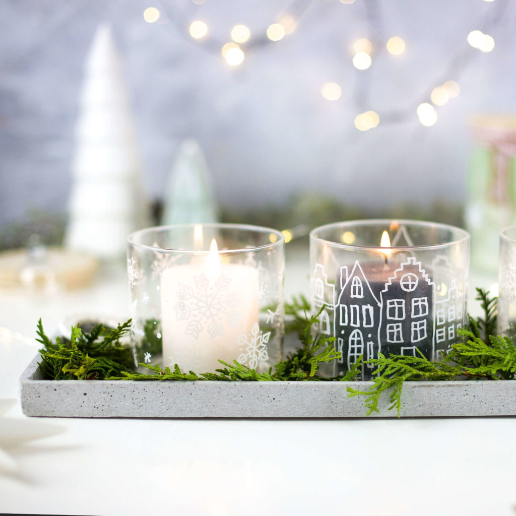 Gläser winterlich bemalen