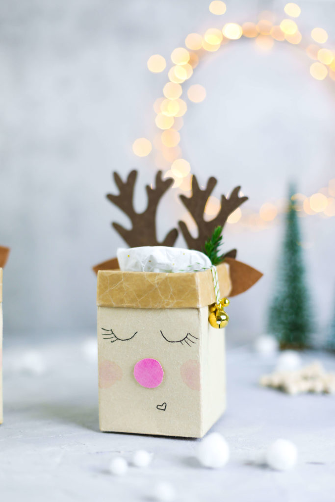 Milchtüten Upcycling Rudolph the red nosed rentier