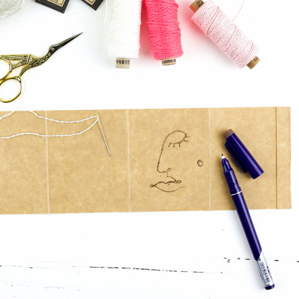 Nadelmäppchen aus Milchtüte besticken