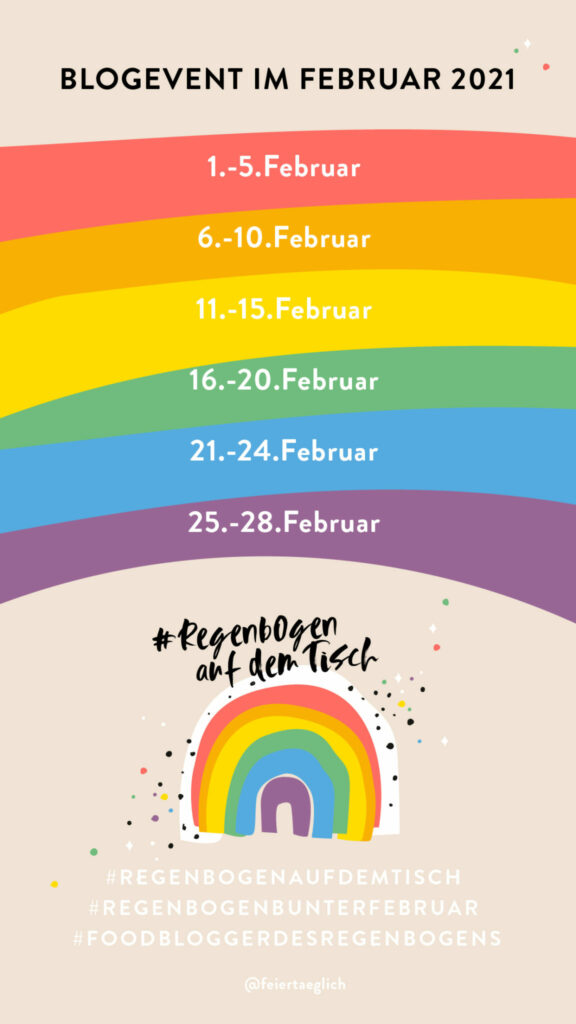 Regenbogen auf dem Tisch