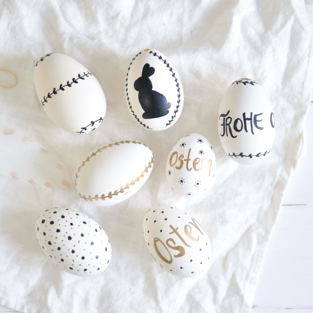 Ostereier mit dem Lackmarker verzieren