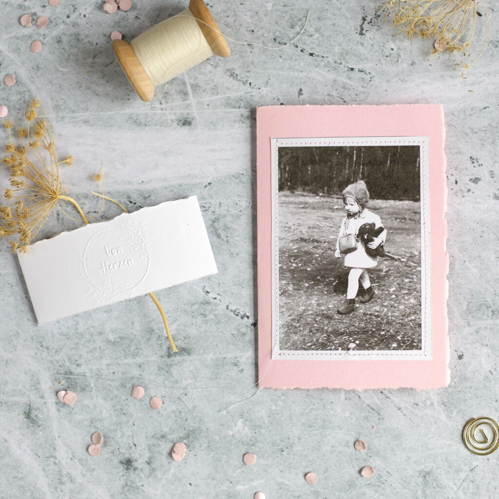 Grußkarte mit Banderole und Prägung mit Prägezange mrsgreenhouse