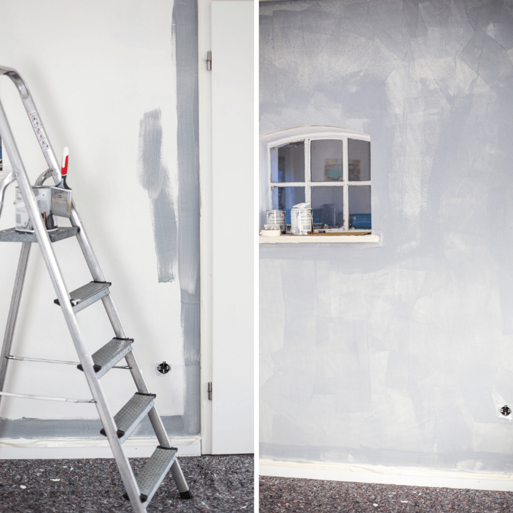 Wand mit Kalksteinfarbe streichen 