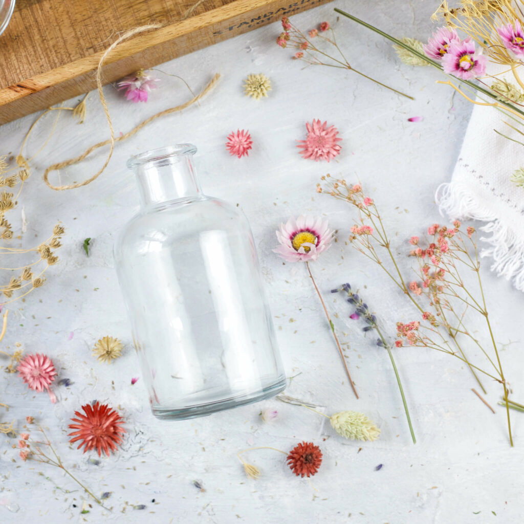 Trockenblumen Kerzenständer