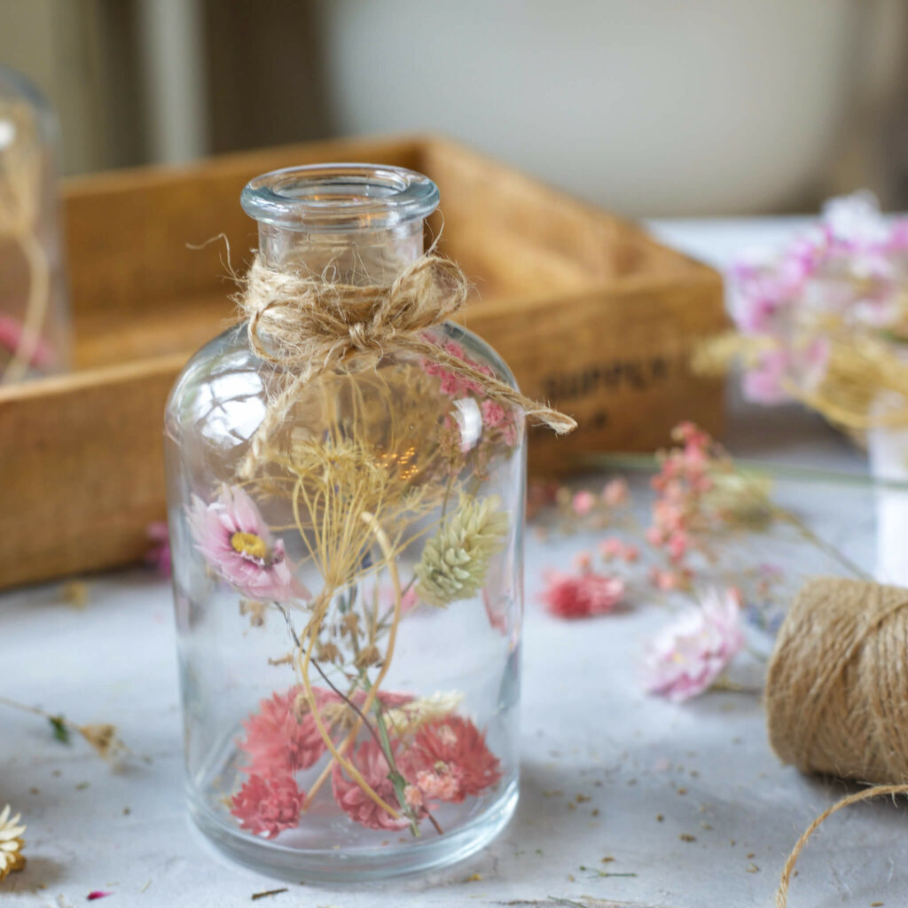Trockenblumen Kerzenständer