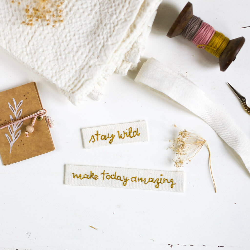 Schrift sticken im Rückstich