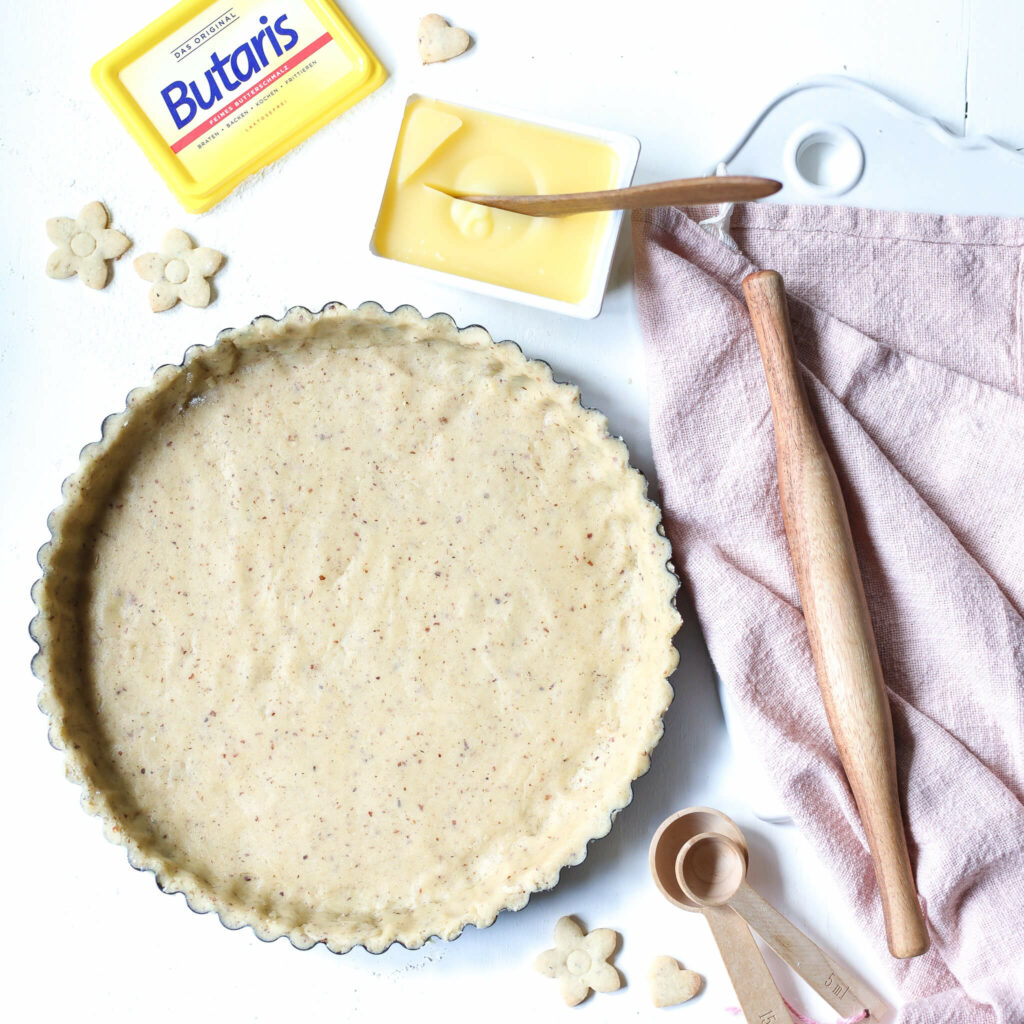 Mürbeteig für Rhabarbertarte