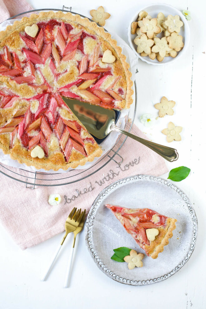 Rhabarber Tarte mit Rautenmuster