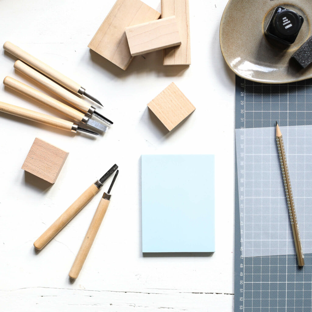 Material zum Stempelschnitzen für Skandi Tischset