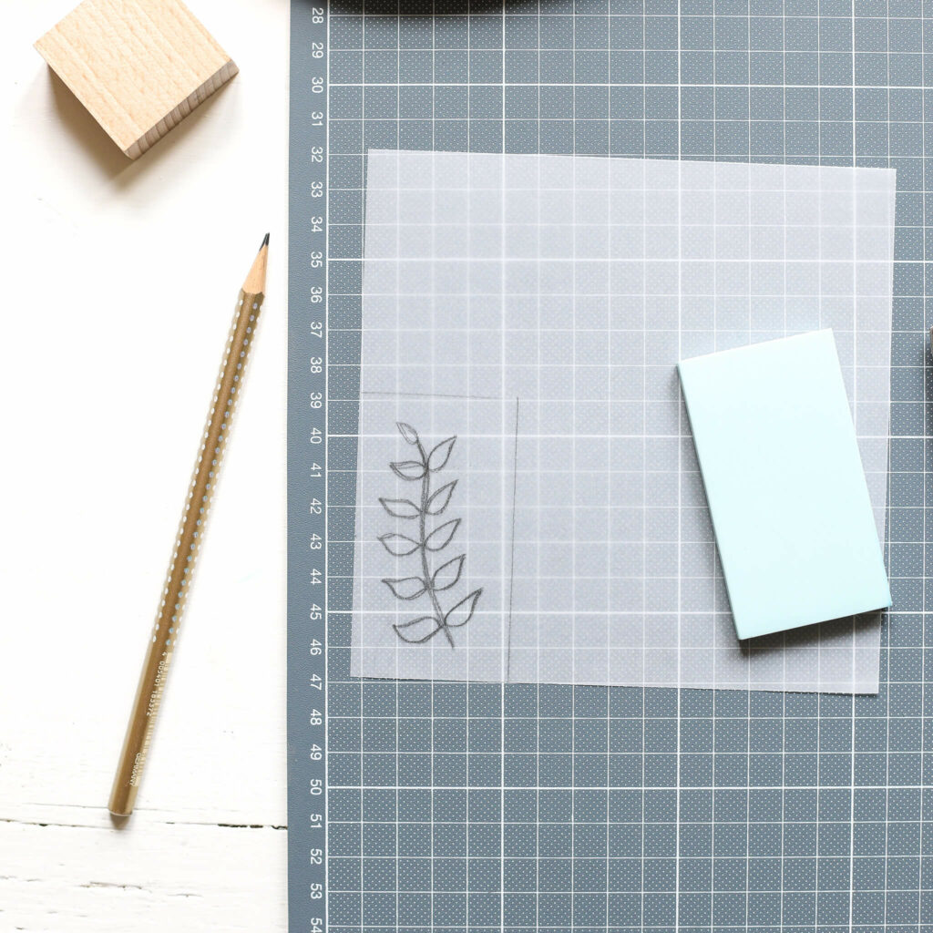 Stempel schnitzen für bestempeltes Skandi Tischset