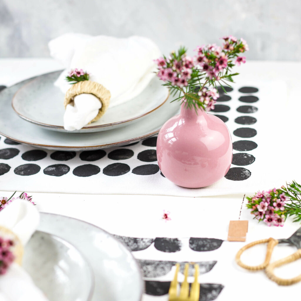 Stoffdruck mit selbst gemachten Stempeln in Skandi Look