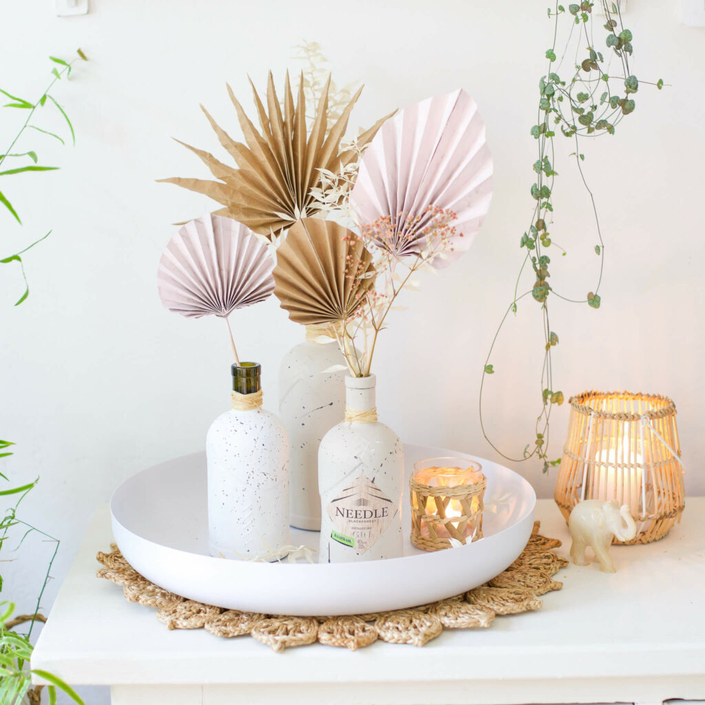 Ginflaschen Upcycling - Sven im Sprenkel Look DIY