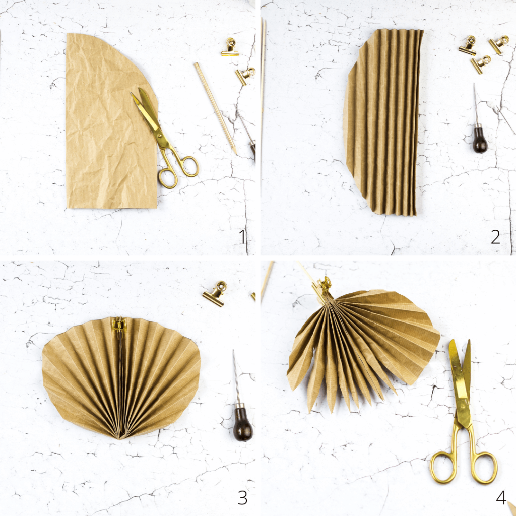 Palmblätter aus Papier falten