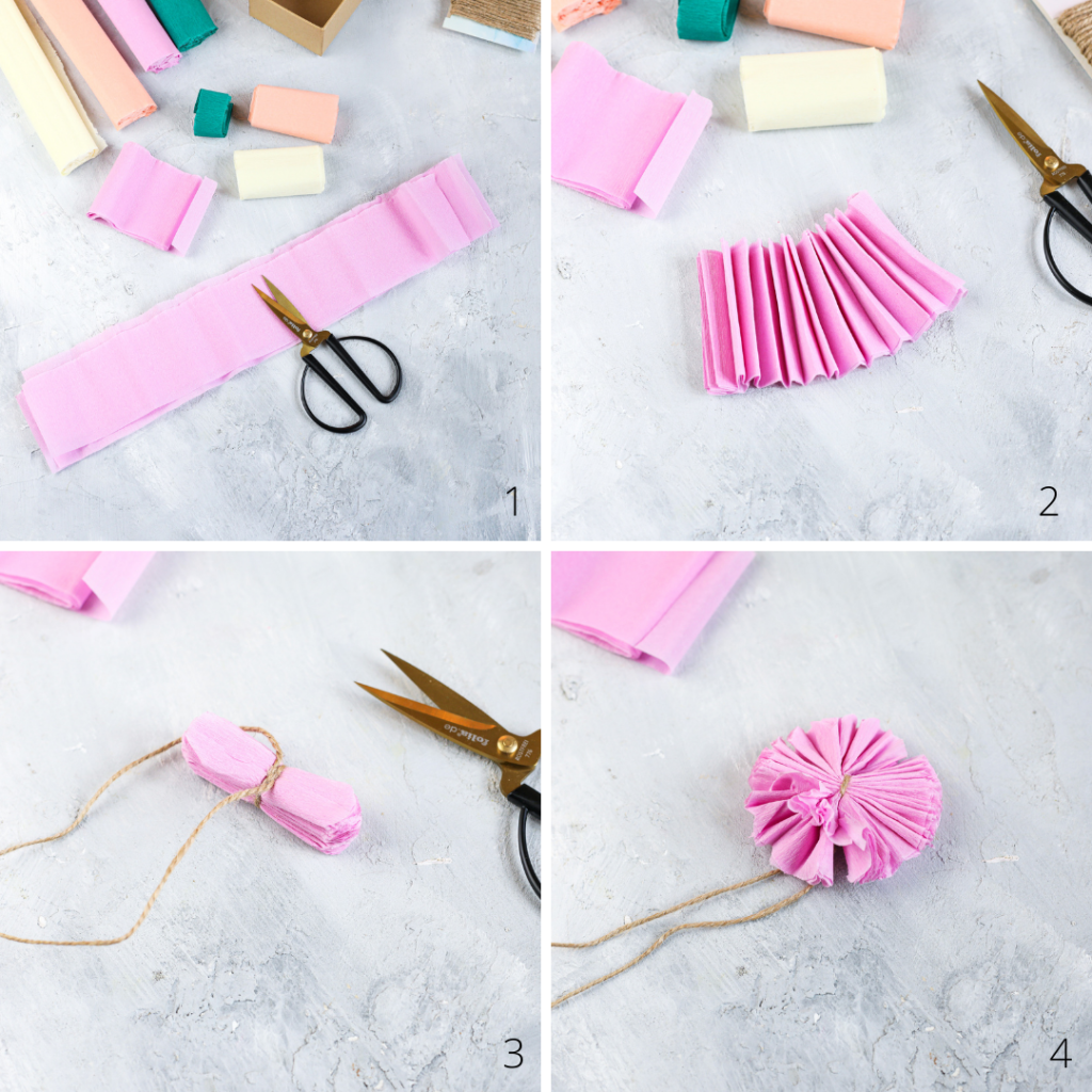 Papierblumen aus Krepp Papier