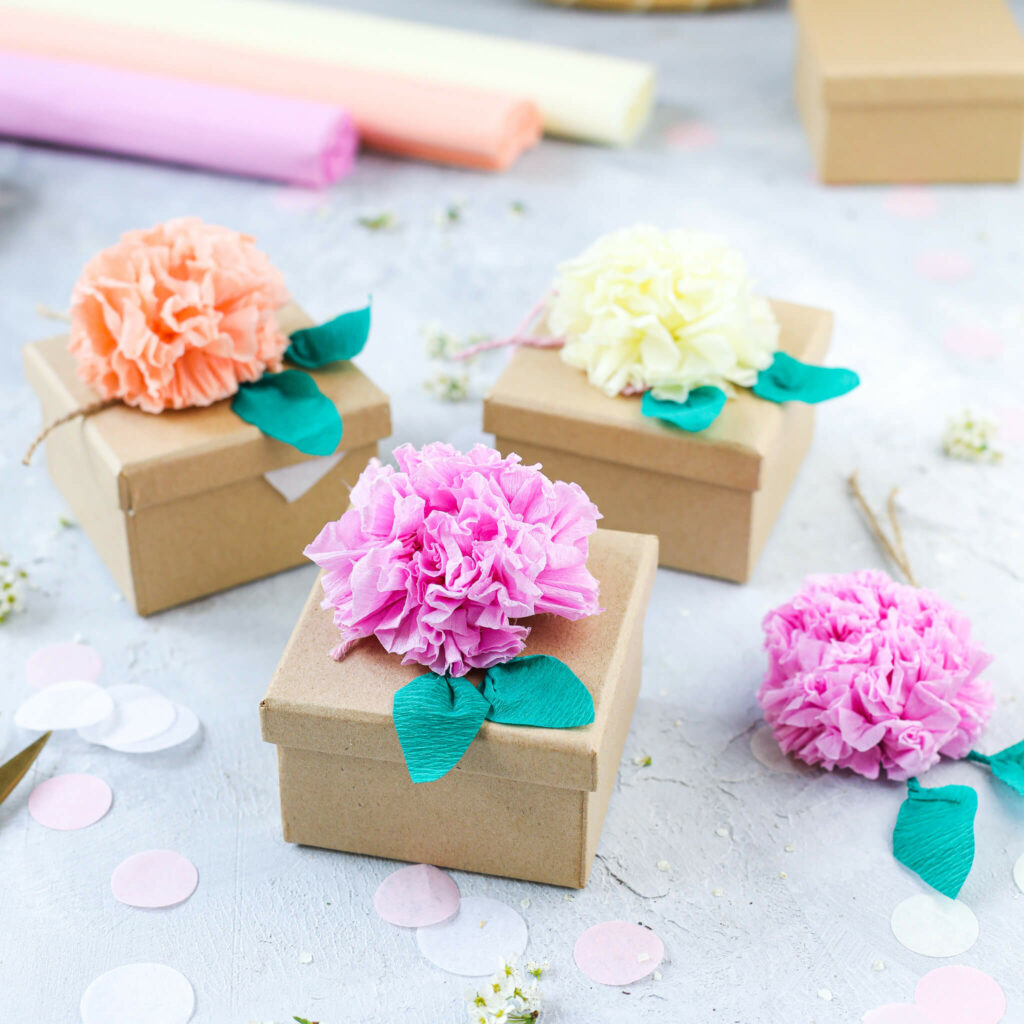 Verpackungsideen mit Papierblumen