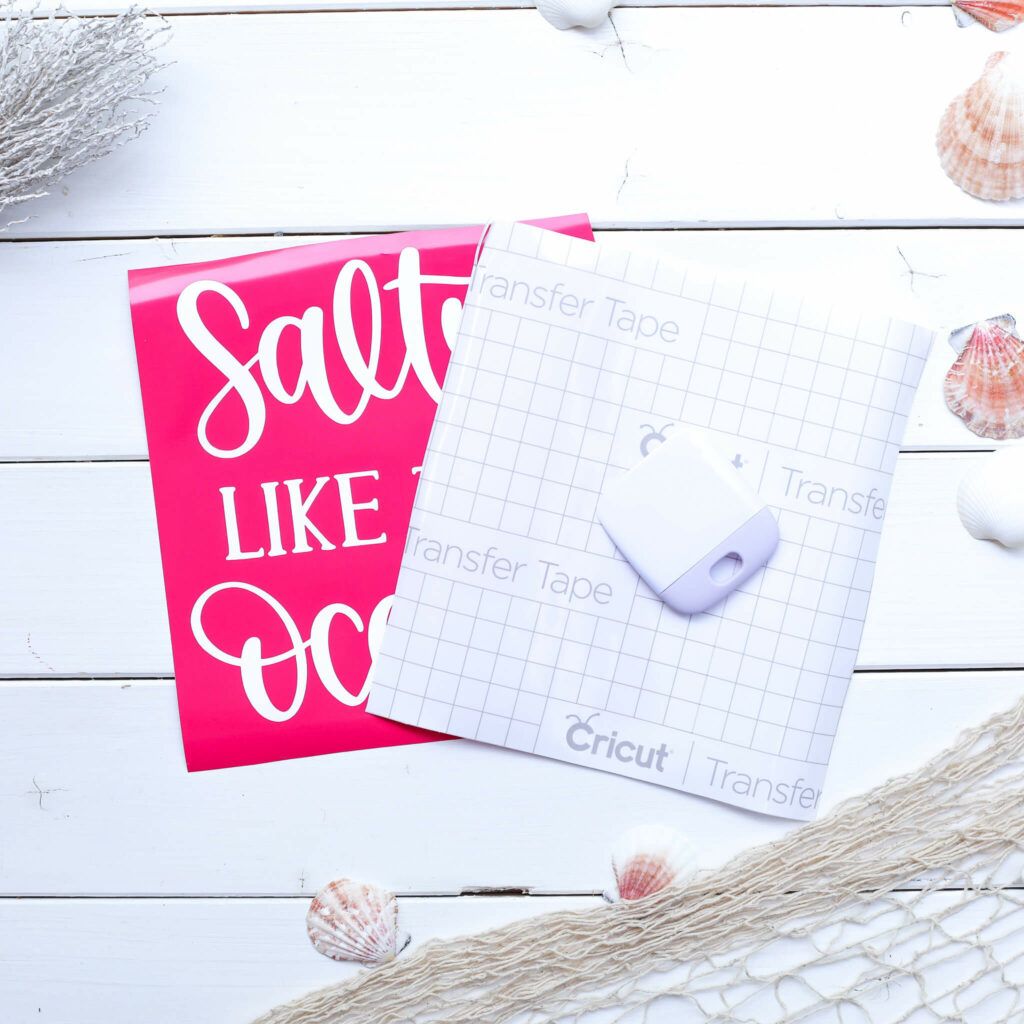 Tablett mit dem Plotter im Beach House Style verzieren