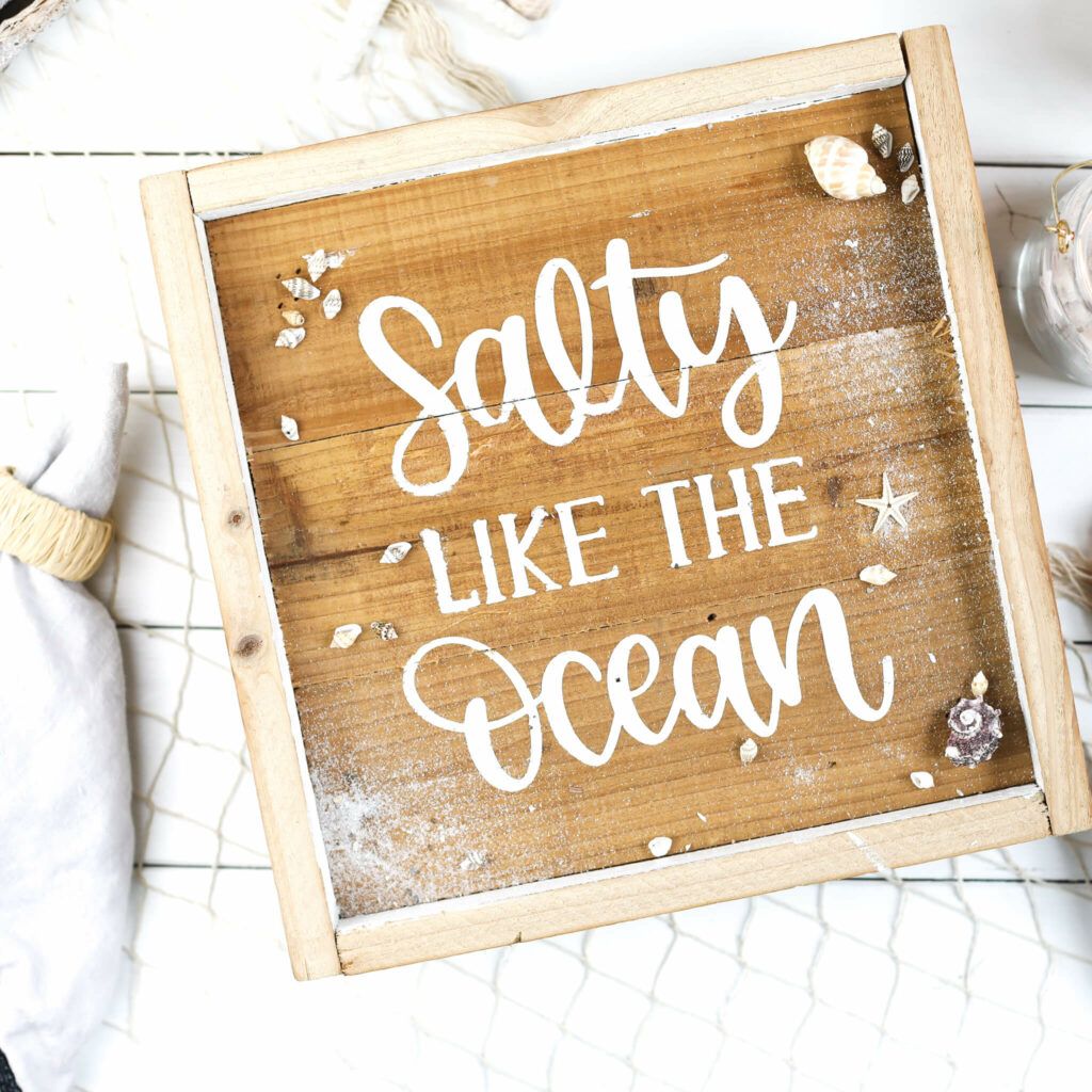 tablett im Beach House Style mit dem Plotter verzieren