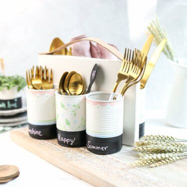 DIY Besteckhalter aus Konservendosen