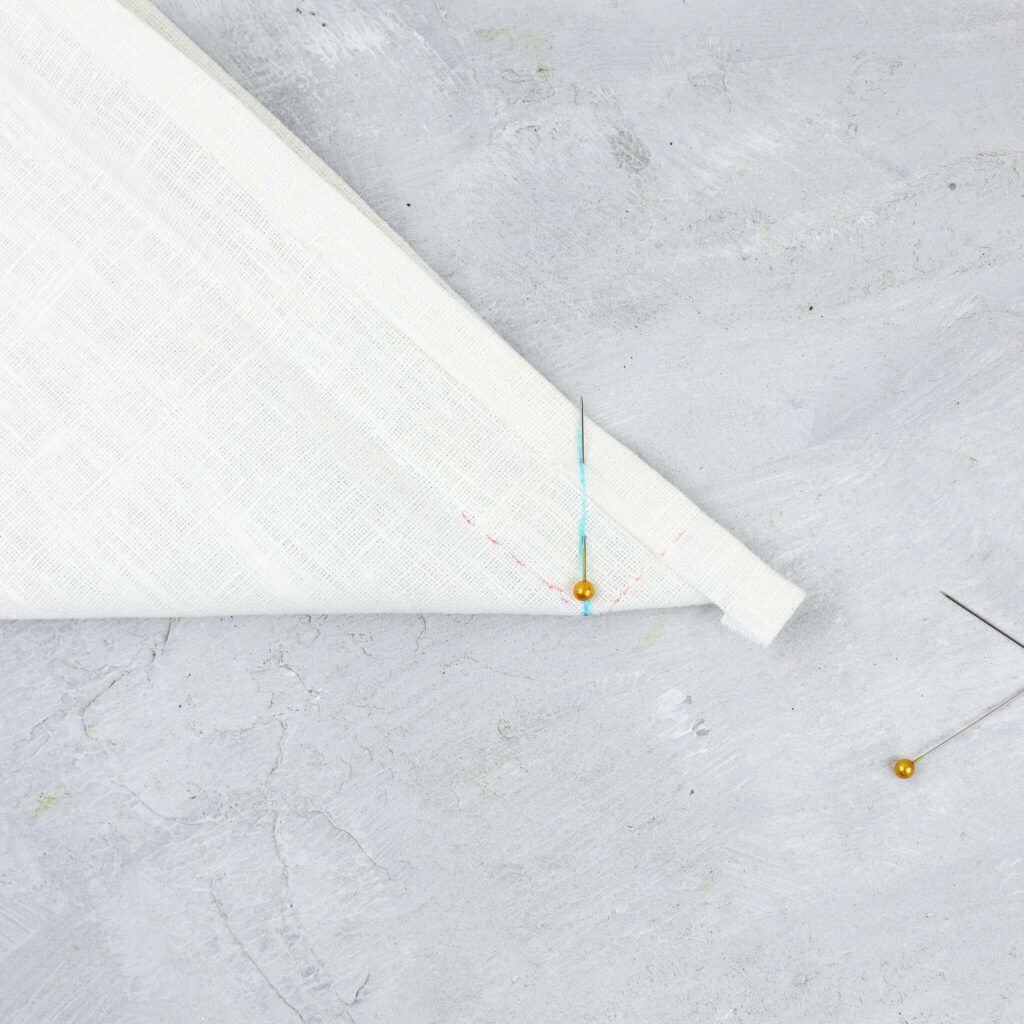 Briefecken Spitze zusammennähen