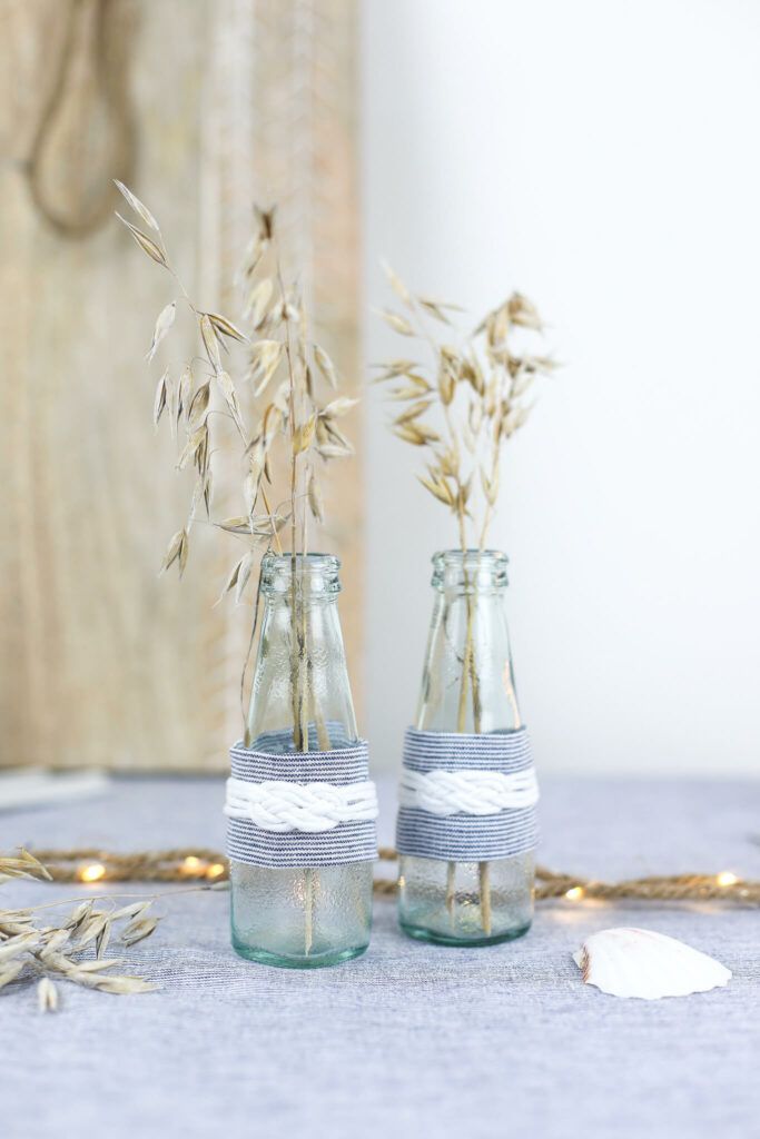 Deko mit Stoff für Vasen