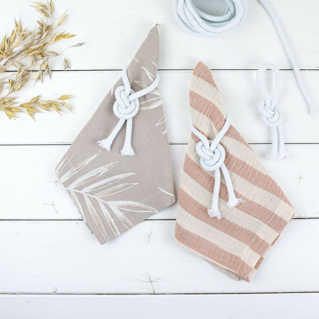 Baumwollkordel als Serviettenring