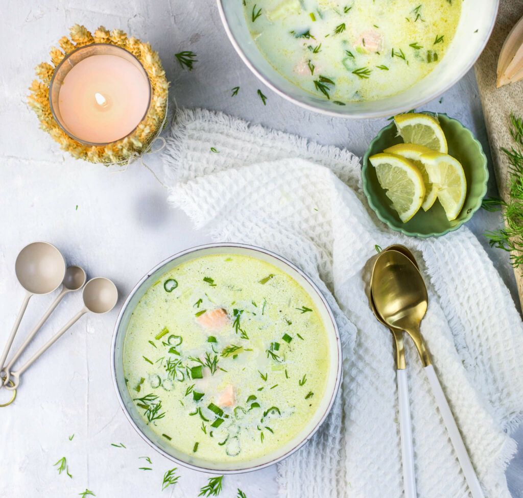 schwedische Sommersuppe mit Lachs